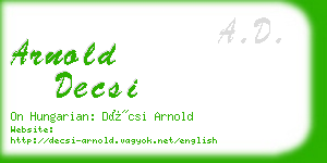 arnold decsi business card